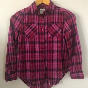 Mudd Girls button down flannel top